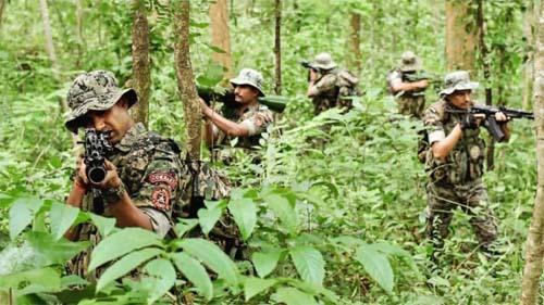 Soldiers in Sukma district of Chhattisgarh