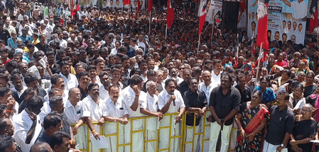 तमिलनाडु : मदुरै निगम में अनियमितताओं को लेकर विरोध-प्रदर्शन