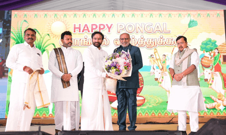 दिल्ली: उपराष्ट्रपति सीपी राधाकृष्णन और भाजपा अध्यक्ष जेपी नड्डा ने पोंगल समारोह में हिस्सा लिया