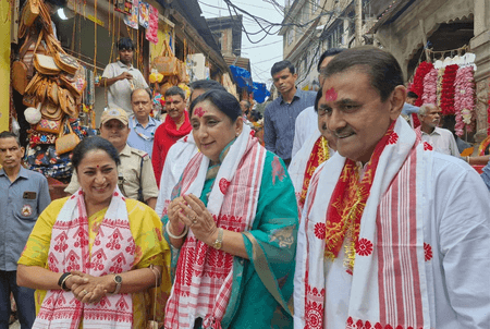 भाजपा शासित प्रदेशों के सीएम-डिप्टी सीएम ने कामाख्या देवी मंदिर के दर्शन किए