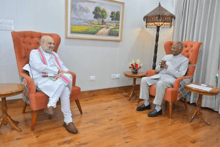 रामनाथ कोविंद से मिले केंद्रीय गृह मंत्री अमित शाह, विभिन्न बिंदुओं पर चर्चा