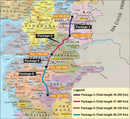 कैबिनेट ने गुजरात में एनएच 56 के धमासिया-बिटदा और मूवी एवं नासरपोर-मालोथा हिस्से को फोर-लेन में अपग्रेड करने की दी मंजूरी