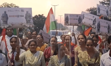 गुजरात : सरदार वल्लभभाई पटेल की 150वीं जयंती के अवसर पर यूनिटी मार्च का आयोजन