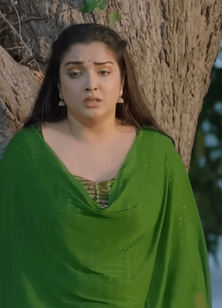 आम्रपाली दुबे का ग्रीन सूट में दिखा देसी अंदाज, 'गुलरी के फुलवा बालम' गाना किया शेयर