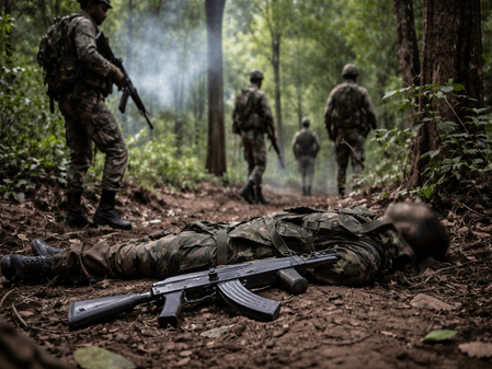 छत्तीसगढ़: सुरक्षा बलों के साथ मुठभेड़ में पांच लाख रुपए का इनामी माओवादी ढेर