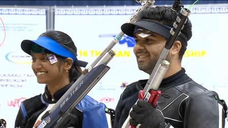 एशियन शूटिंग चैंपियनशिप : एयर राइफल में भारत ने दो मिश्रित टीम स्वर्ण पदक जीते
