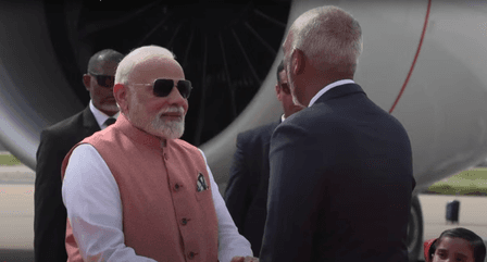 मालदीव पहुंचे प्रधानमंत्री मोदी, स्वतंत्रता दिवस समारोह में होंगे मुख्य अतिथि; राष्ट्रपति मुइज्जू ने किया स्वागत