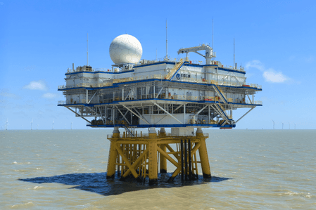 चीन में मौसम रडार से लैस पहला अपतटीय बूस्टर स्टेशन स्थापित