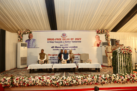 नशा मुक्त भारत अभियान के तहत दिल्ली पुलिस की कार्रवाई, भारी मात्रा में मादक पदार्थ नष्ट