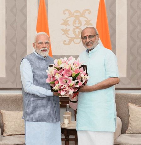 प्रधानमंत्री नरेंद्र मोदी ने उपराष्ट्रपति सीपी राधाकृष्णन से की मुलाकात