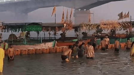 बसंत पंचमी पर सरयू नदी में स्नान के लिए पहुंच रहे श्रद्धालु, सुरक्षा के कड़े इंतजाम