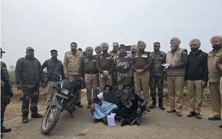 पंजाब: बीएसएफ ने तरनतारन से हेरोइन के साथ दो आरोपियों को गिरफ्तार किया
