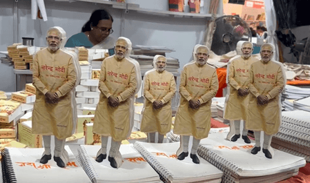लखनऊ पुस्तक मेले में आकर्षण का केंद्र बनी 'पॉकेट गीता' और 'पीएम मोदी कटआउट बुक'