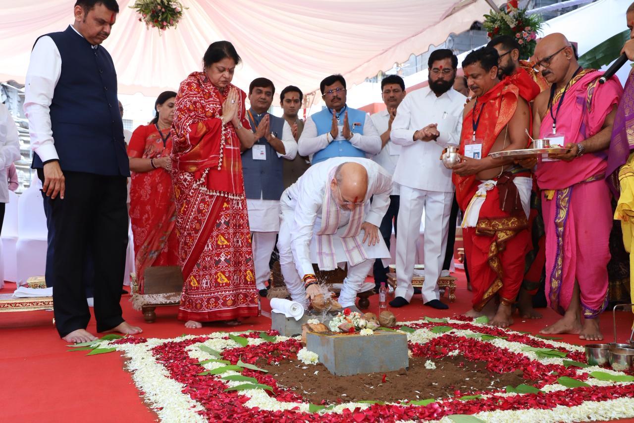 कोल्हापुर में अमित शाह ने किया अंबाबाई मंदिर विकास परियोजना का शिलान्यास