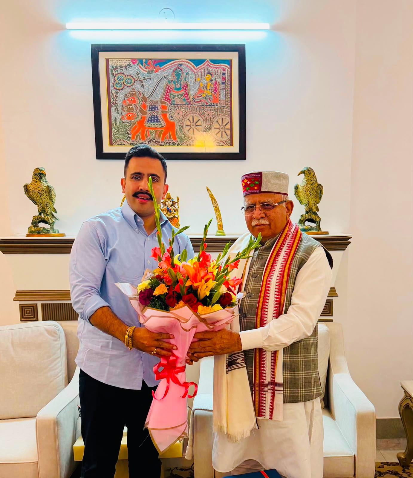 नई दिल्ली: केंद्रीय मंत्री मनोहर लाल से मिले विक्रमादित्य सिंह, अर्बन चैलेंज फंड जारी करने की मांग