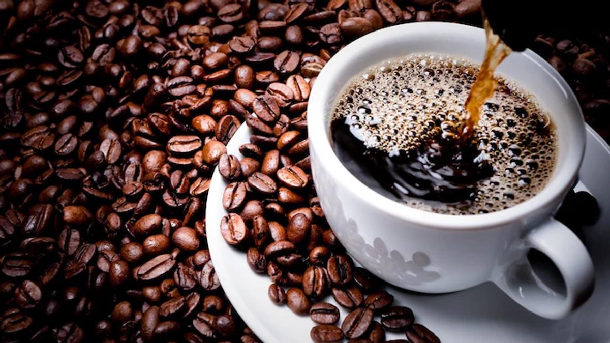 Drinking coffee