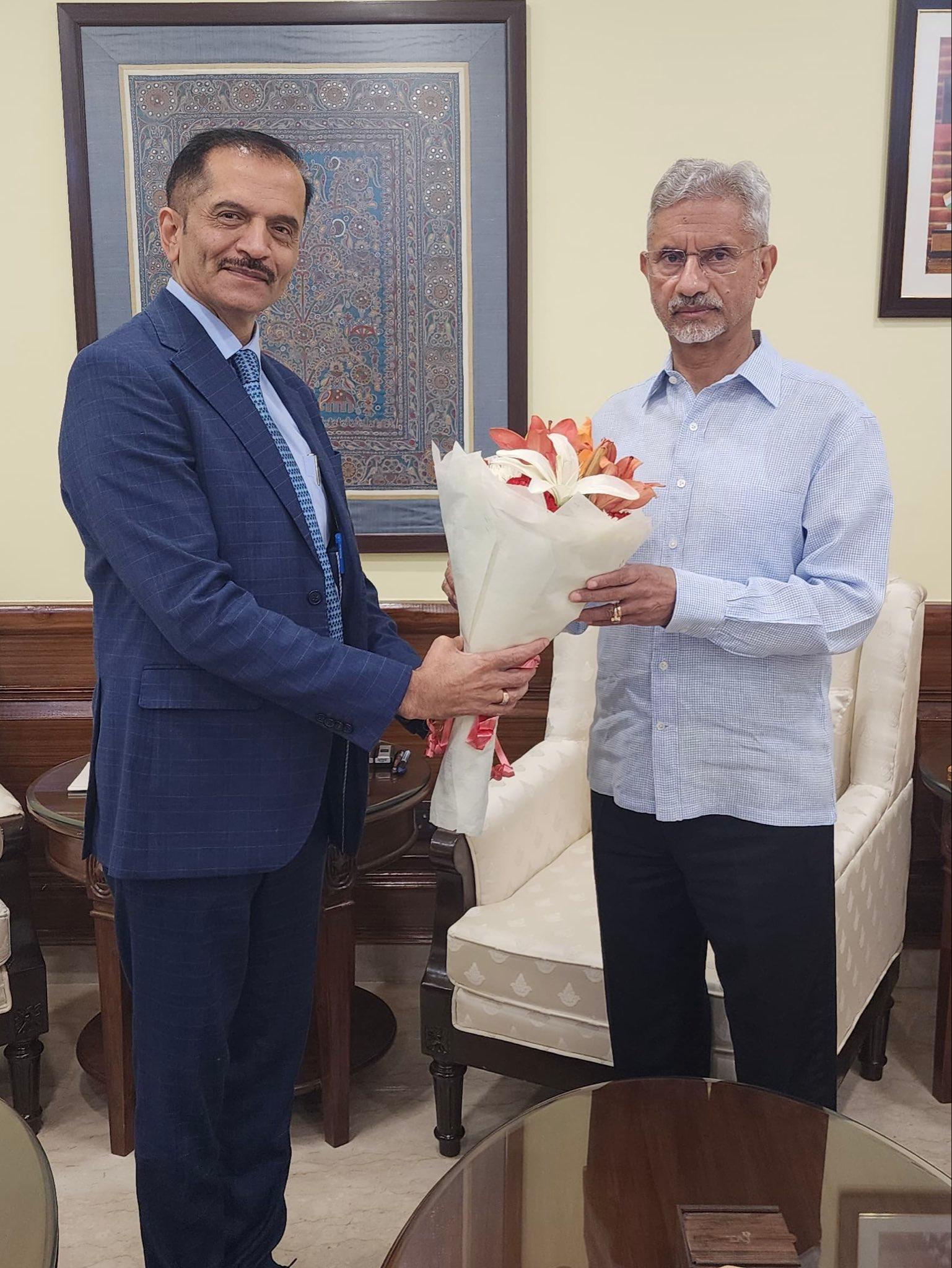 विदेश मंत्री जयशंकर ने बिमल पटेल से की मुलाकात, आईटीएलओएस के जज चुने जाने की दी बधाई