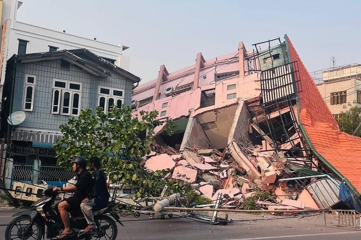 A 7.7 magnitude earthquake in Myanmar