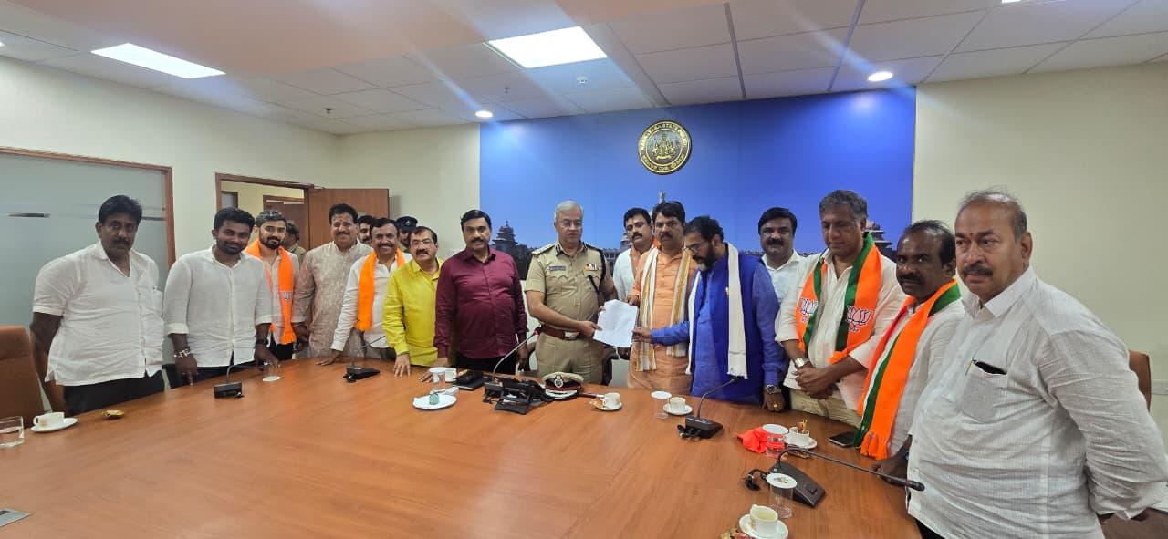 भाजपा प्रतिनिधिमंडल की बेंगलुरु पुलिस आयुक्त से मुलाकात, विधायक पर हमले के आरोपियों की गिरफ्तारी की मांग