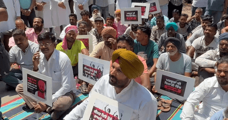 भगवंत मान सरकार के खिलाफ पंजाब कांग्रेस का प्रदर्शन, दैनिक मजदूरी में वृद्धि की मांग