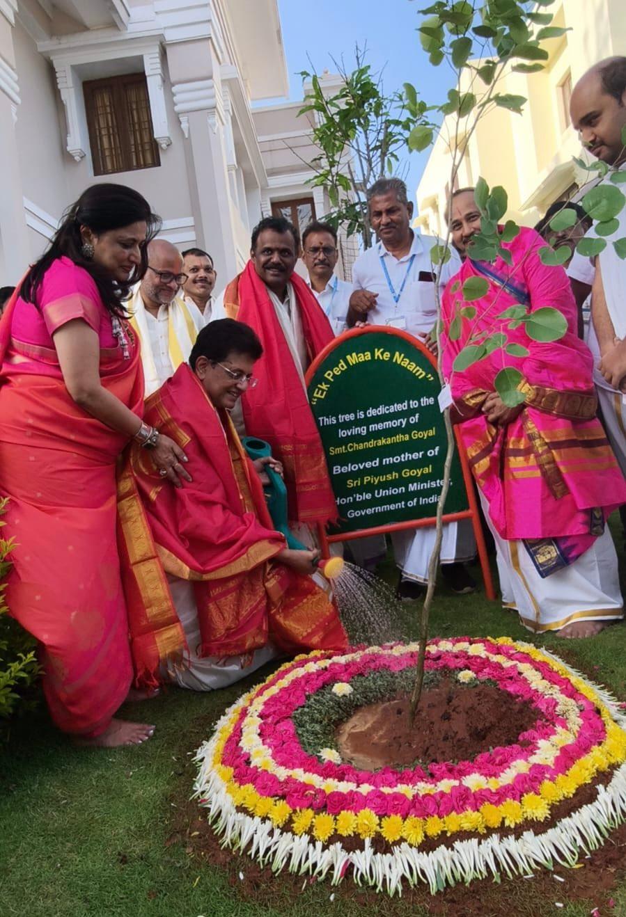 पीयूष गोयल ने तिरुमला की पहाड़ियों में लगाया पौधा, पर्यावरण संरक्षण को बताया सामूहिक जिम्मेदारी