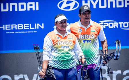 भारतीय कंपाउंड तीरंदाजी मिश्रित टीम विश्व खेलों के क्वार्टर फाइनल में कोरिया से हारी