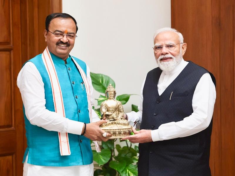 पीएम मोदी से मिले उत्तर प्रदेश के डिप्टी सीएम केशव प्रसाद मौर्य