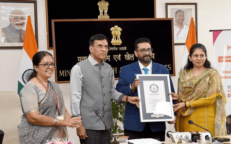 मेरा युवा भारत क्विज ने 3.9 लाख प्रतिभागियों के साथ गिनीज वर्ल्ड रिकॉर्ड बनाया