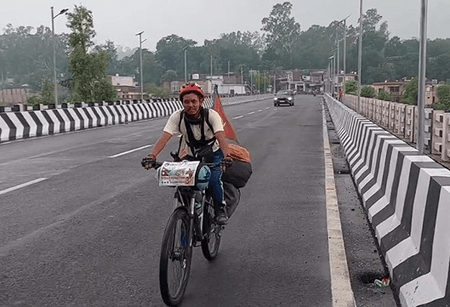 अमरनाथ यात्रा पर साइकिल से निकले नेपाल के सचिन, पर्यावरण संरक्षण का दे रहे संदेश