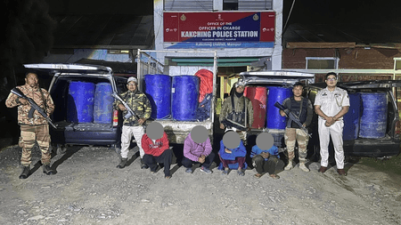 मणिपुर पुलिस ने म्यांमार ले जाया जा रहा ईंधन किया जब्त, 4 गिरफ्तार